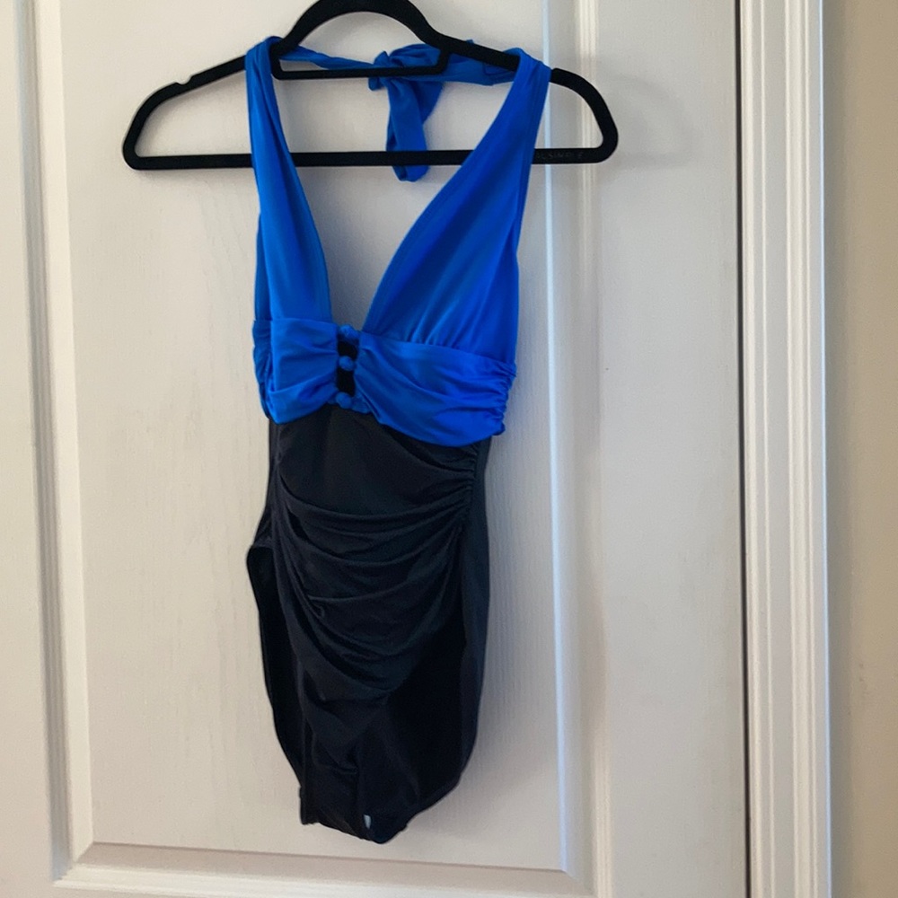 NWT Ralph Lauren Color Block Halter one piece